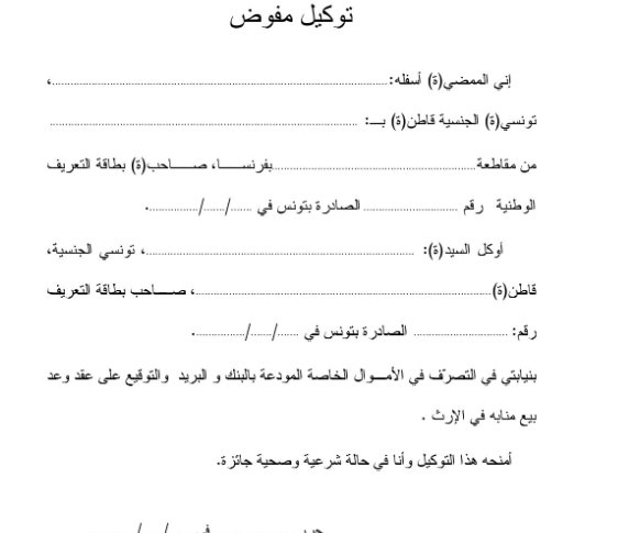 نموذج توكيل في تونس: دليل شامل لتحرير واستخدام التوكيلات القانونية 1 Capture 1